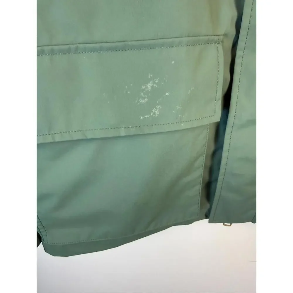 J.Crew Brunswick Rain Jacket Men’s Medium Green Hooded Water‎ Resistant